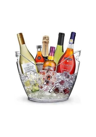 Novahub 8l Temizle Plastik Buz Kovası Şampanya Şişeleri Ev Diğer Diğer