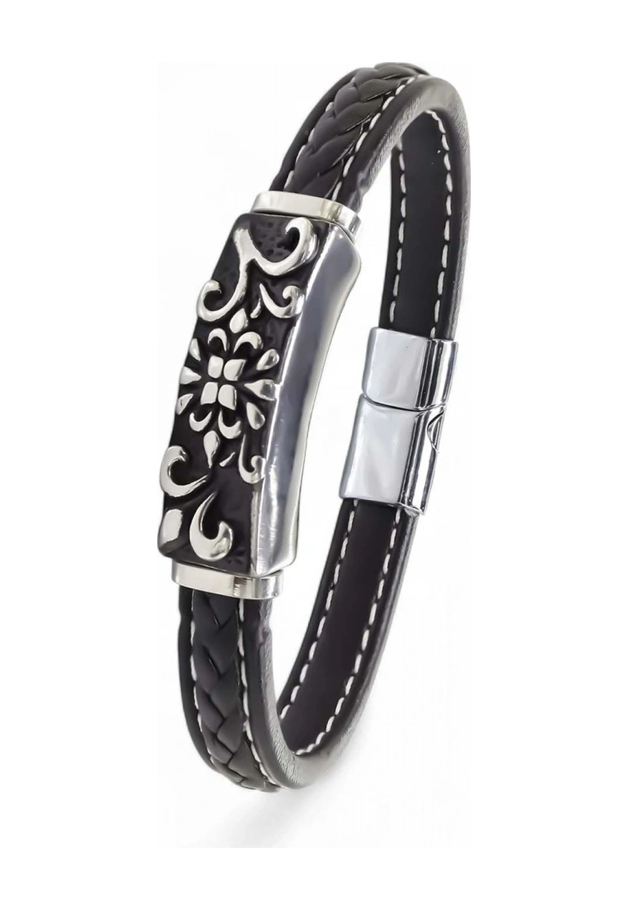 Moncuk Design Çelik Ve Deri Bileklik 33511b2d21 Çok Renkli