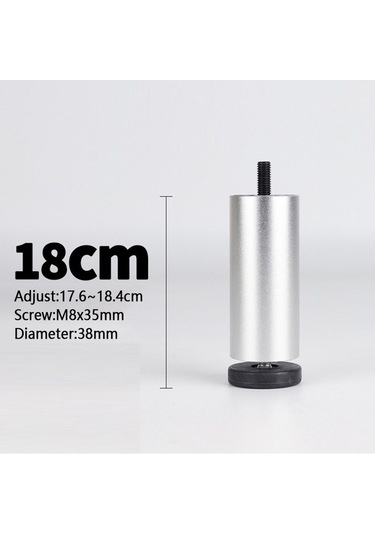 Suntek Magideal 4 Adet Alüminyum Alaşımlı Mobilya Gümüş-18cm