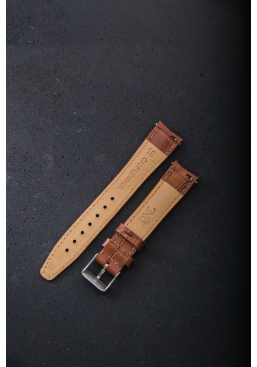 Hakiki Deri 18mm Akıllı Pimli Saat Kordonu Taba