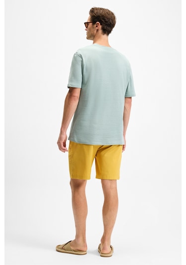 LAMINE Erkek Baskı Ve Nakış Detaylı %100 Organik Pamuk Bisiklet Yaka Kısa Kollu Regular Fit Yeşil T-