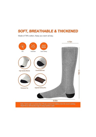 Moveevo Erkek Ve Kadınlar İçin Şarjlı Isıtıcı Çoraplar, 3 Dereceli Sıcaklık Ayarı, Kış Ayak Isıtıcı, Ultra Konforlu Ve Gözenekli Malzeme Çok Renkli