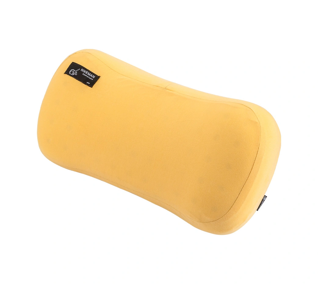 Hıkeman Kamp Yastığı Hafif, Memory Foam Seyahat, Kamp, Ofis Ve Bel Destek Yastığı Sarı