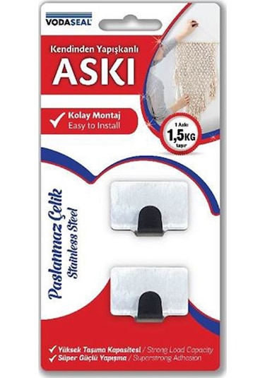 Vodaseal Kendinden Yapışkanlı Askı Kare Metal 2Li