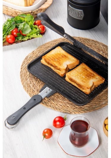 Stevig Usta Tostçu Granit Döküm Ocak Üstü El Tost Makinesi St-101
