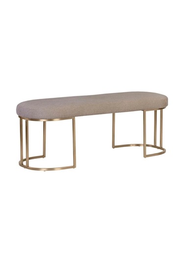 Mars Modern Döşemeli Metal Ayaklı Bench Siyah
