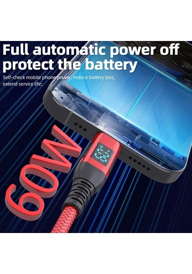 Boatshop1 5 Adet Usb C Kablosu 60w Hızlı Şarj Karışık 5 Adet Mavi Mavi Yeşil Yeşil Kırmızı 1 Metre İphone Uyumlu 15 Android Tablet Örgülü