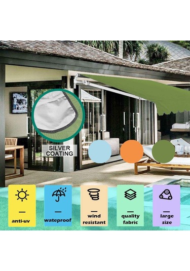 Lebihmurah 3245 5x10 Ayak Gölge Yelken Dikdörtgen Gölge Yelken Veranda Bahçe Açık Yeşil İçin Uv Blok