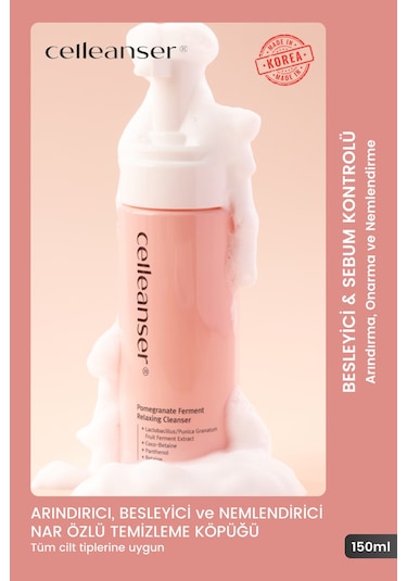 Celleanser Nar Fermantasyonlu Rahatlatıcı Yüz Temizleme Köpüğü 150 ML