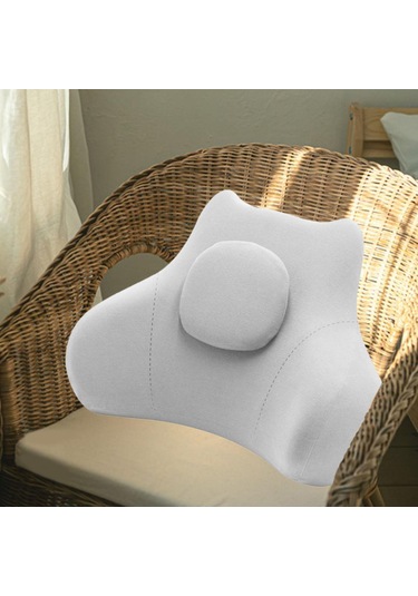 Suntek Bel Destek Yastığı Seyahat Koltuğu Oyun Için Yumuşak Açık Gri