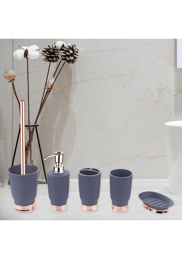 Suntek 5x Banyo Aksesuarları Seti Daire Ev Gri Için Sabun Diş