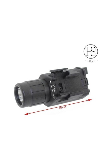 Geeksen M6 Kırmızı Lazerli Led El Feneri - Çok Fonksiyonlu, Parlak Işık, Sıçrayan Kuyruk, 20mm Raylı Pil Hariç Siyah