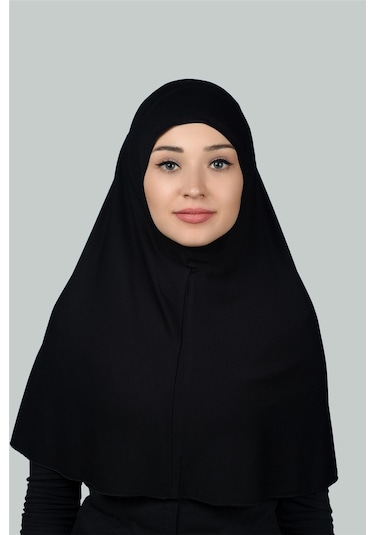 Hazır Türban Pratik Eşarp Tesettür Hijab - Namaz Örtüsü Xl Siyah