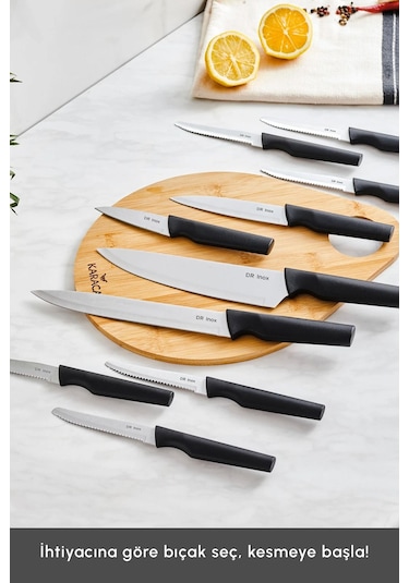 Dr. Inox Bundle 10 Parça Bıçak Seti Siyah