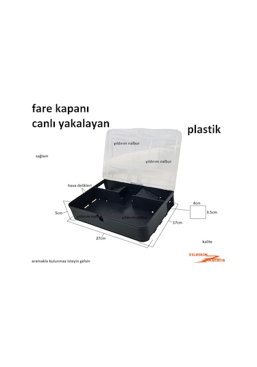 Fare Kapanı Küçük Canlı Yakalama Kapanı Plastik Siyah
