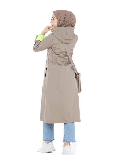 Sevitli Neon Trençkot-vizon-2450-vizon Vizon