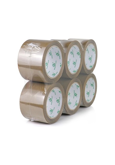 3 İnç Kahverengi Paketleme Bandı, 6 Dolum Hareket, Nakliye Ve Depolama İçin Geniş Ambalaj Bandı, 2,4 Mil X 60 Metre 6