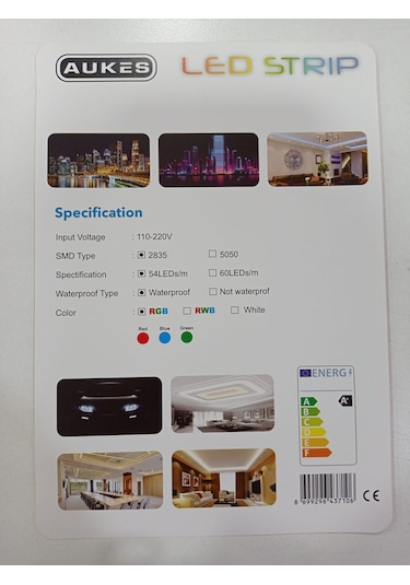 Aukes Rgb Şerit Led 5M Silikonlu Dış / İç Mekan