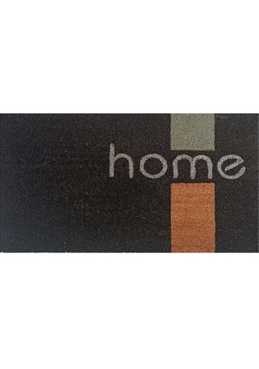 Giz Home Koko Geometrik Home Desenli Kapı Paspası - Siyah - 35x60 Cm Siyah