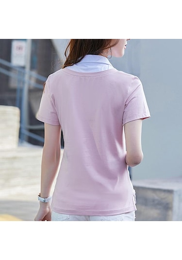 Yeşil Pamuk Yaz Yeni Kısa Kollu Kadın Gömlek Kadın Sahte Iki Kadın Ince Turn Down Yaka Gömlek Za Tops Yeşil