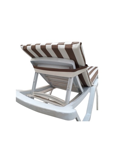 Mirzademarket Şezlong Minderi Lüks Su Geçirmez Kumaş Fermuarlı Yıkanır-Kahve/Kr