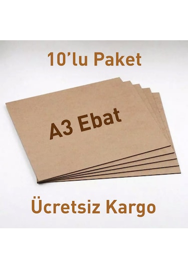 A3 Ebat 30X42 Cm 3 Mm Ham Mdf 10'Lu Paket