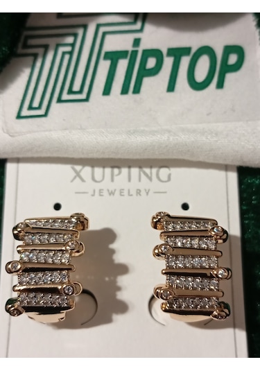 Tiptop / Lumina Atelier Zirkon Çelik Küpe Bakır