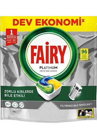 Fairy Platinum Bulaşık Makinesi Kapsülü Limon Kokulu 96'lı