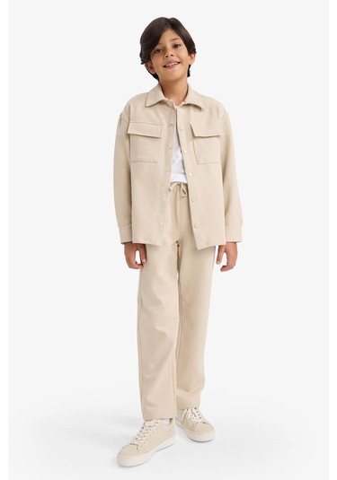 Defacto Erkek Çocuk Polo Yaka Ceket G3750a825aubg359 Bej-bg359