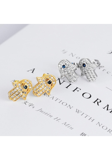 Gümüş Opk Palmiye Şekli Küpe Moda Küpe Çok Renkli