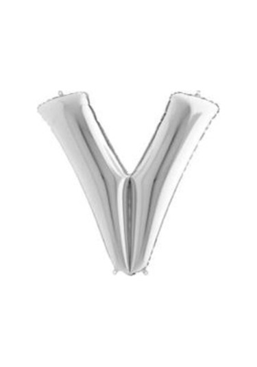 Nedi Balon Folyo Harf Gümüş V 01363 Şişirilmemiş 100 Cm