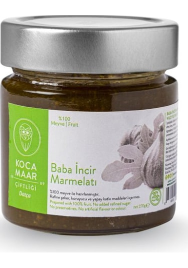 Kocamaar Çiftliği Baba İncir Marmelatı Rafine Şeker İlavesiz 270 G