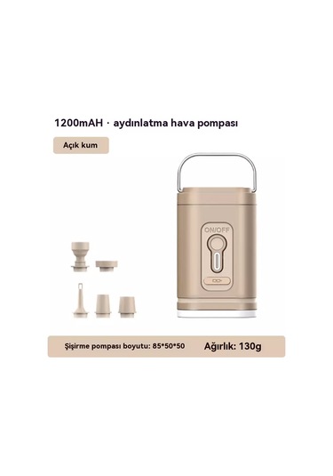 Açık Hava Şişirme Pompası Kullanışlı Ve Kompakt Yüksek Güçlü Pompalama Pompası Kamp Kamp Işıkları İle Pompalama Pompası