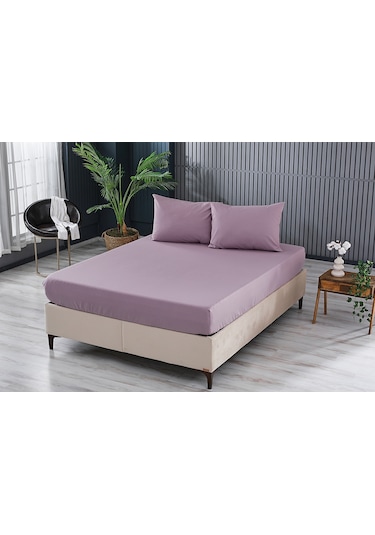 Colourful Fitted Çarşaf Tek King Size - Lila