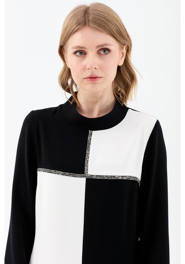 Yanlardan Yırtmaçlı Pantolonlu Takım Siyah-siyah Siyah