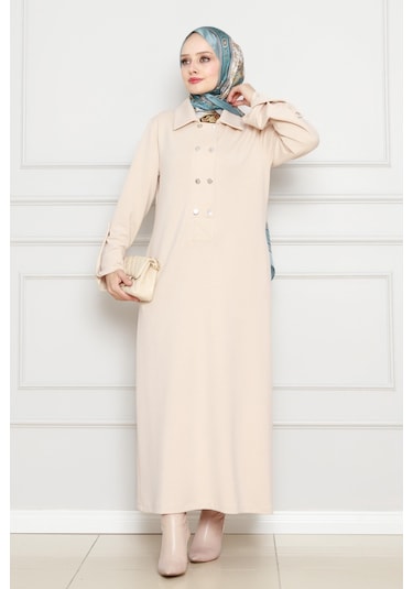 Cırt Cırtlı Oysho Elbise-bej-4485 Bej