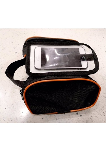 Bisiklet Heybe Çantası Kadro Üstü 6 İnç Telefonlu Kırmızı Yeşil