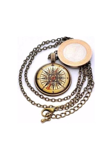 Jwl Pusula Kolye Şık Cam 3D Pusula Kolyesi Aksesuar Steampunk Kol Çok Renkli