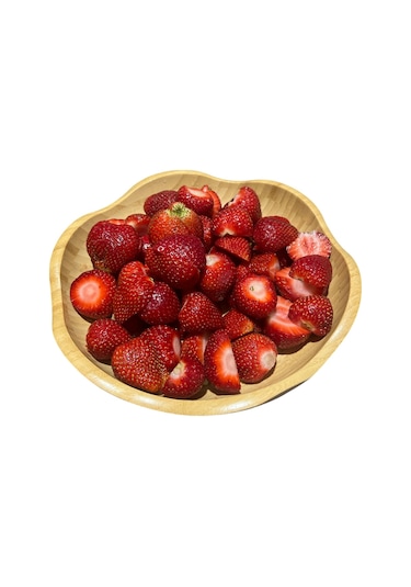 Dekoratif Bambu Servis Tabak, Servis Tabağı, Salata Tabağı, Çap 20 Cm Ahşap - Bej