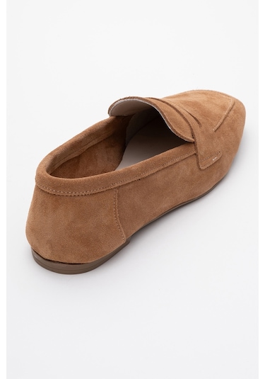 Luvishoes Luvi Shoes Morne Toprak Süet Hakiki Deri Kadın Loafer Ayakkabı Toprak Kahverengi
