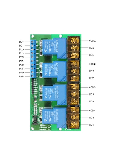 Geekyou 12v Dc 30a Dört Yollu Röle Modülü - Işık Koppu İzole - Yüksek/düşük Seviye Tetiklemeli Kontrol Kartı