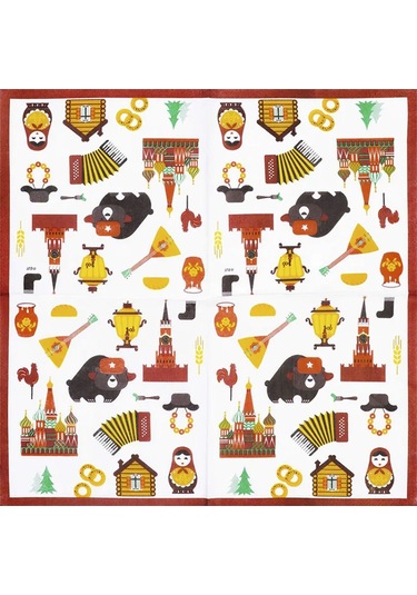 Super Prazdnik Tek Kullanımlık Mendil Rus Tarzı 33cm 1 Paket 12 Adet 360735389 Diğer