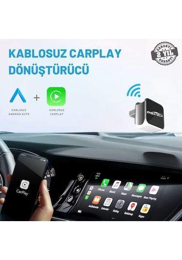 Embatech Araç Içi 2in1 Android Ve Apple Cihazlar Için Kablosuz Carplay Ve Android Auto Adaptörü Emt-001 Diğer