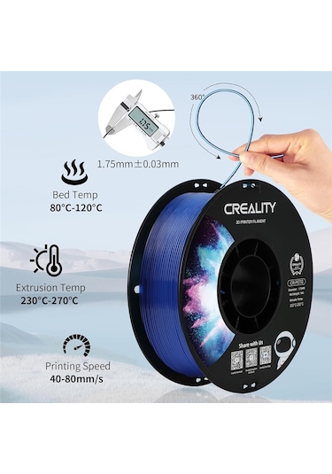 Creality Cr-petg Şeffaf Mavi Filament 1.75mm 1000gr