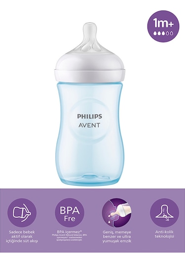 Philips Avent Natural Response Pp Mavi Biberon 1+ Ay 260 Ml PAV-SCY90321