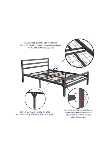 Aksviva Buhara Çift Kişilik Ferforje Metal Karyola