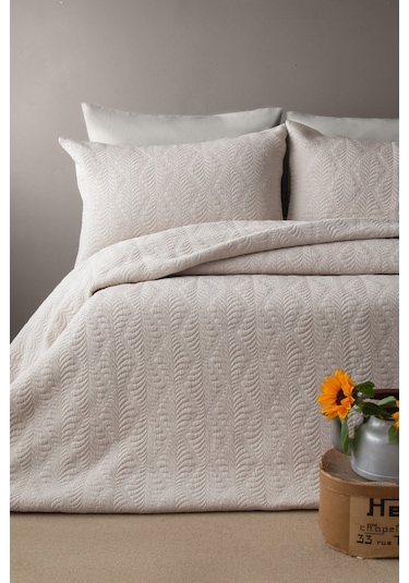 Apricitas Home Bourbon Bej Tek Kişilik Yatak Örtüsü Seti