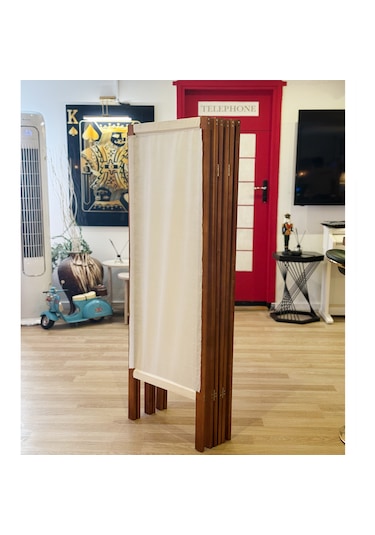 Ahşap Paravan Seperatör 6 Kanatlı Ara Bölme Dekoratif 5396