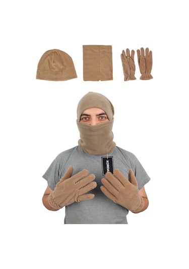 Kordak Termal İçlik Alt Üst Takım + Polar Bere + Boyunluk + Eldiven + Çorap Haki