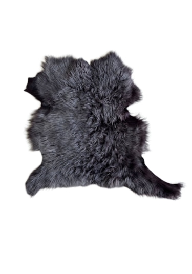 Gerçek Uzun Tüylü Koyun Postu Mürdüm 60 X 40 Cm